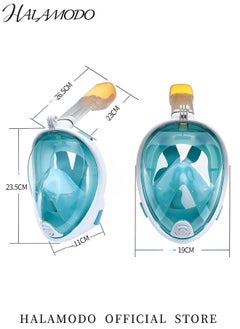 HALAMODO Full Face Snorkel Mask Snorkeling Gear for Adults to Breathe Through Mouth or Nose Snorkeling Mask with Camera Mount for Safe Breathing & Anti-Leak & Anti-Fog  - Image 3
