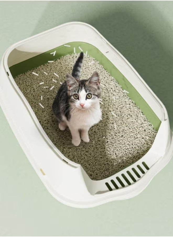 Generic - Cat Litter Box with Lid, Supplies with Plastic Scoop and Deodorizing Bag, Fully Enclosed Cat Litter Box With Lid, Anti-Splashing, Prevent Sand Leakage, Detachable Small Pet Toilet, Top Entry Cat Toilet, Oversized Detachable Cat Litter Box, Deodorizing Non-Sticky and Easy to Clean, Suitable for All Kinds of Pet Litter(Green) - Image 1