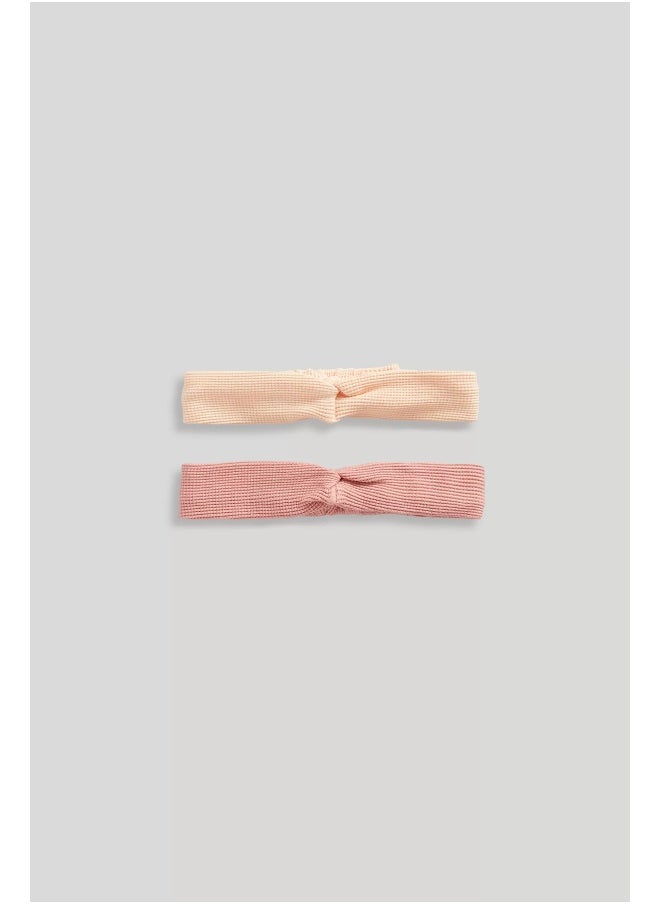 mothercare - Pink Waffle Headbands - 2 Pack - Image 1