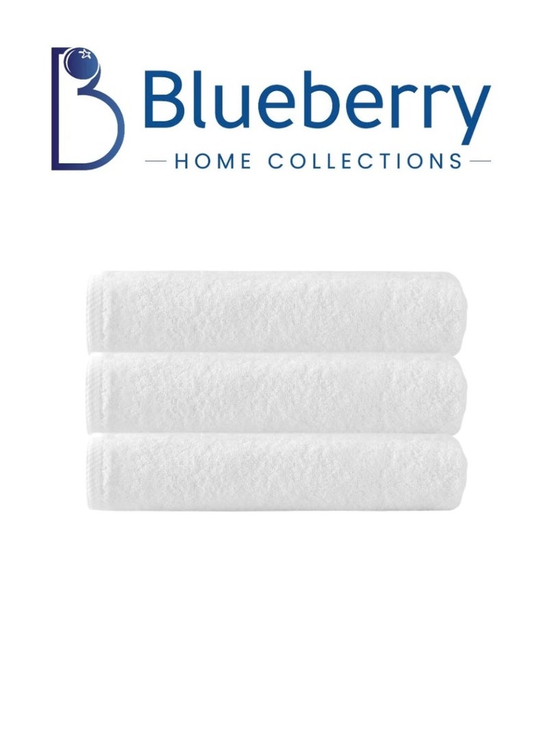 Blueberry Pack of 3 - Hand Towel -100% cotton Medium Size (50x100 cm) Highly Absorbent And Super Durable, Color - White - Image 1