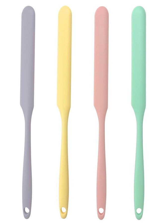 Jaasuee 4-Piece Non-Stick Wax Spatulas Set, Silicone Waxing Applicators for Hair Removal, Home Salon Body Use (Pink, Yellow, Purple, Green) - Image 1