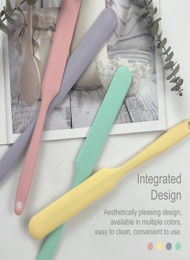 Jaasuee 4-Piece Non-Stick Wax Spatulas Set, Silicone Waxing Applicators for Hair Removal, Home Salon Body Use (Pink, Yellow, Purple, Green) - Image 3