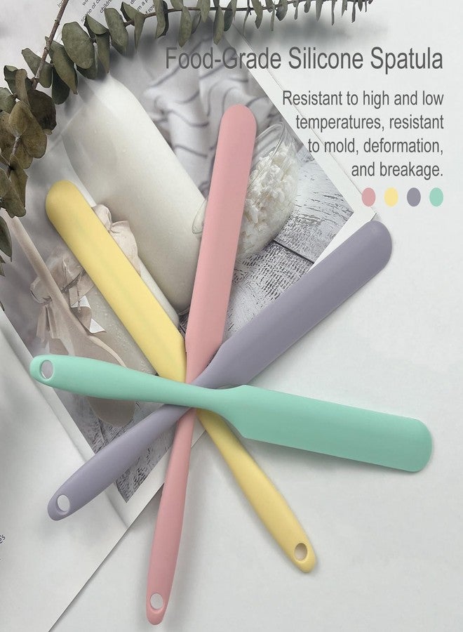 Jaasuee 4-Piece Non-Stick Wax Spatulas Set, Silicone Waxing Applicators for Hair Removal, Home Salon Body Use (Pink, Yellow, Purple, Green) - Image 2