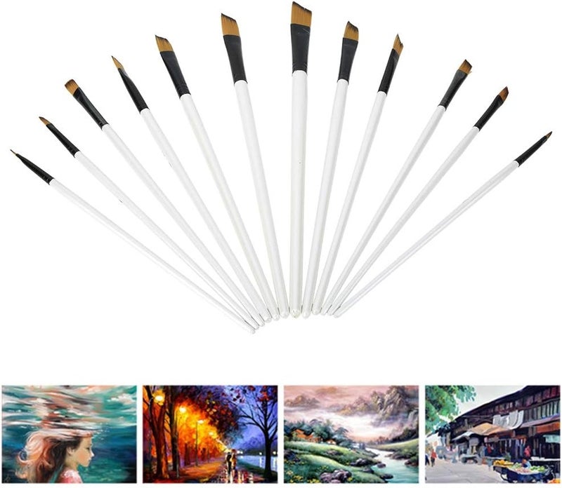 شكل عصري وعملي مجموعة فرش رسم من النايلون مكونة من 12 قطعة، فرش رسم احترافية للأطفال والكبار لإنشاء أعمال فنية بالأكريليك والزيت والألوان المائية[D] جودة لكل سيناريو مخزون يدعم الطلب المتزايد - Image 4