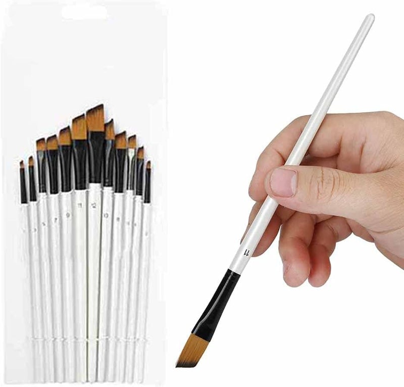 شكل عصري وعملي مجموعة فرش رسم من النايلون مكونة من 12 قطعة، فرش رسم احترافية للأطفال والكبار لإنشاء أعمال فنية بالأكريليك والزيت والألوان المائية[D] جودة لكل سيناريو مخزون يدعم الطلب المتزايد - Image 5