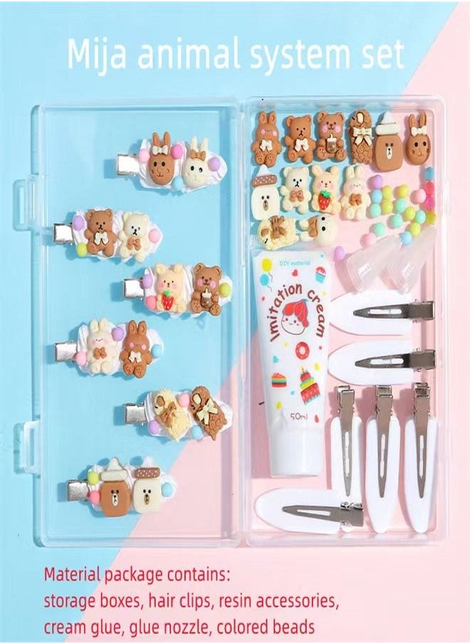 Generic - DIY Beige Animal Resin Accessories Handmade Hair Accessories Set Kit - Image 1