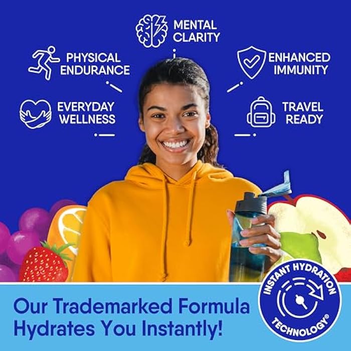 GoHydrate باكيتات مسحوق الترطيب الفوري GoHydrate - مشروب إلكتروليت منخفض الصوديوم - دعم ترطيب طبيعي، مشروب مسحوق بنكهة إلكتروليت خالي من السكر مع فيتامين د، 10 باكيتات، مختلط - Image 3