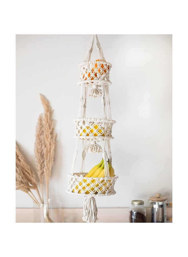 Hanging Basket - Space Saving Hanging Fruit Basket for Kitchen or Decorative Decor Hanging Plant Holder - Use for Produce Baskets, Indoor Planter Hangers - Image 4