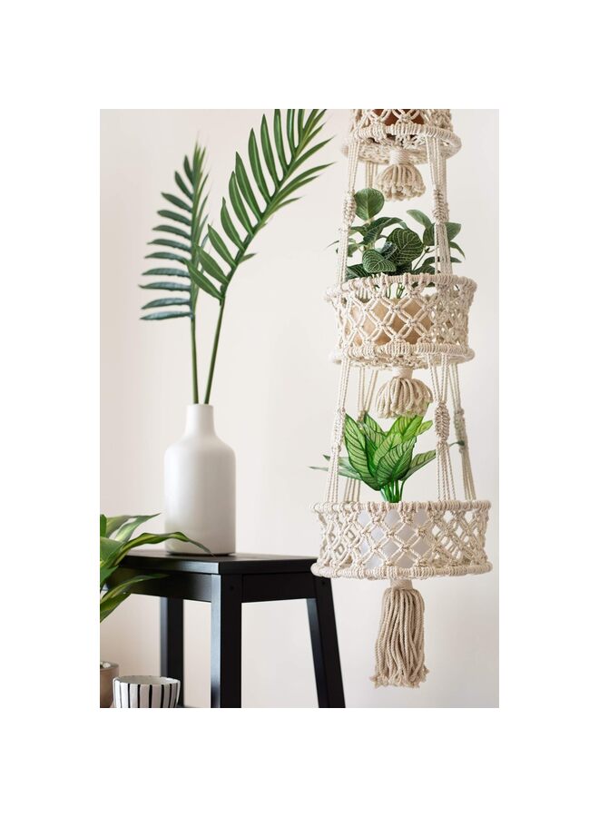 Hanging Basket - Space Saving Hanging Fruit Basket for Kitchen or Decorative Decor Hanging Plant Holder - Use for Produce Baskets, Indoor Planter Hangers - Image 5