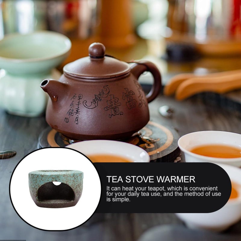 Gatuida Ceramic Teapot Warmer Base with Candle Heating, Japanese-Style Tea Stove Warmer for Home Use, Retro Porcelain Teapot Heating Tool for Tea Warmth - Image 5