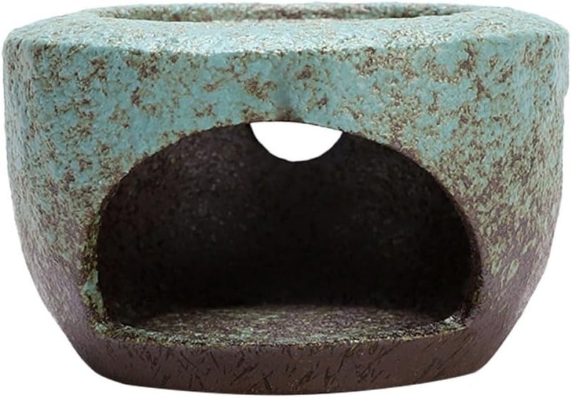 Gatuida Ceramic Teapot Warmer Base with Candle Heating, Japanese-Style Tea Stove Warmer for Home Use, Retro Porcelain Teapot Heating Tool for Tea Warmth - Image 1