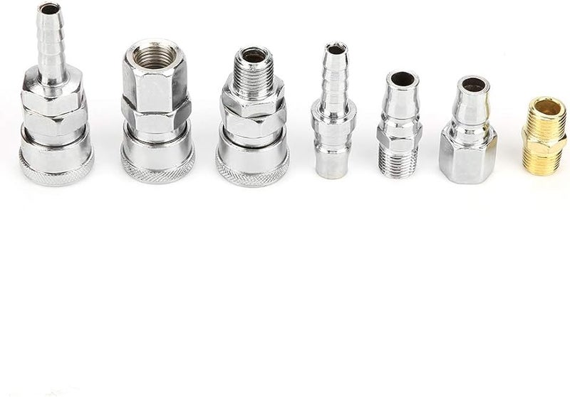 1 4 بوصة 18 قطعة مجموعة موصلات سريعة التحرير هوائية، إكسسوارات خرطوم ضاغط الهواء متينة - Image 5