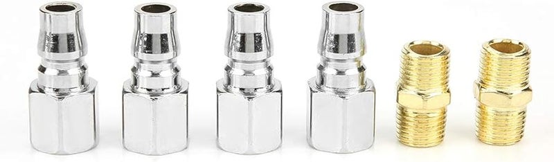 1 4 بوصة 18 قطعة مجموعة موصلات سريعة التحرير هوائية، إكسسوارات خرطوم ضاغط الهواء متينة - Image 4