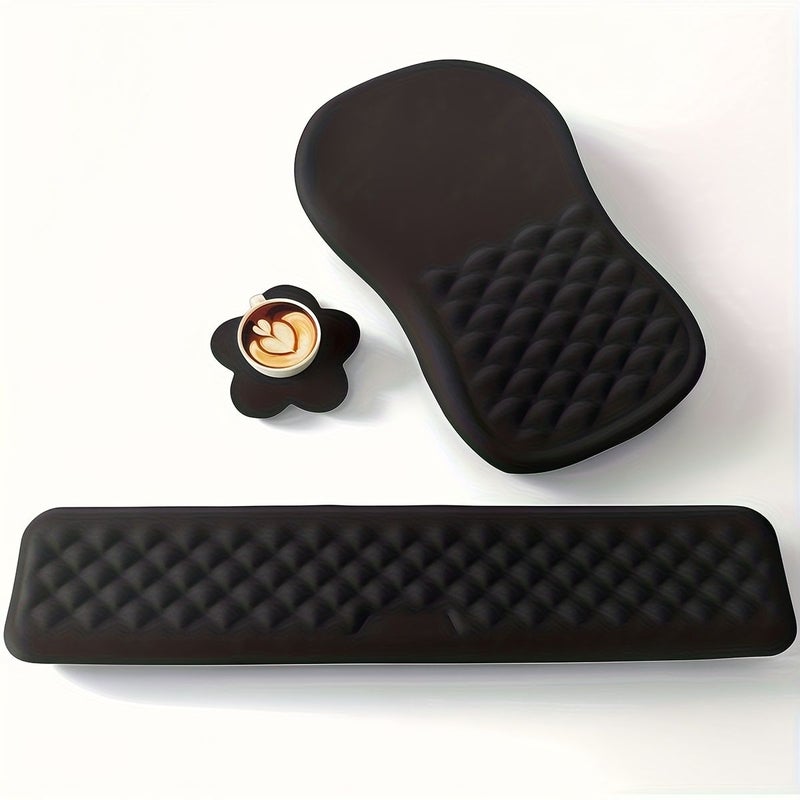 Pink 3 In 1 Ergonomic Mouse Pad With Wrist Support And Non Slip Surface - Image 1