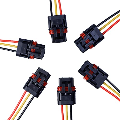 VKVXCLON Pulse Power Plug Pigtail Connector Compatible with 2018 2019 2020 2021 2022 2023 2024 Polaris Ranger XP 1000/ RZR/Pro RS1 General Pulse Bus Bar Harness Pigtail Connector 6Pcs (Black Yellow Red) - Image 5