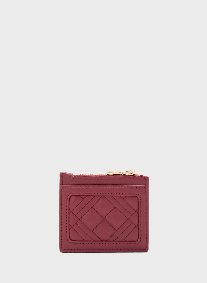 Love Moschino Logo Detailed Zip Over Wallet