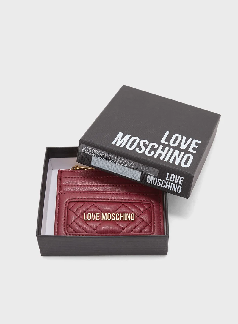Love Moschino Logo Detailed Zip Over Wallet