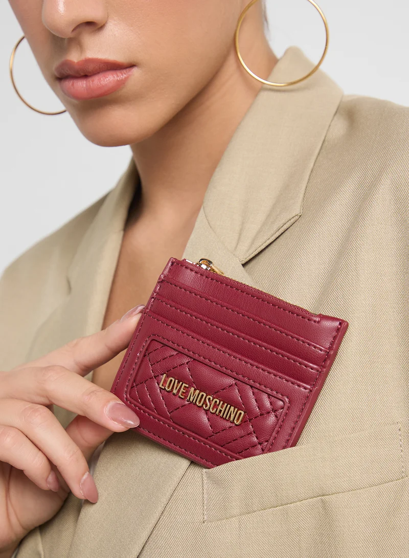 Love Moschino Logo Detailed Zip Over Wallet