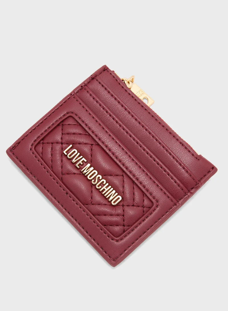 Love Moschino Logo Detailed Zip Over Wallet