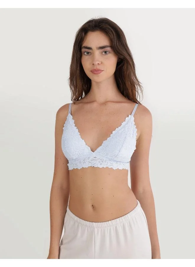 Aerie Show Off Rosey Lace Padded Plunge Bralette