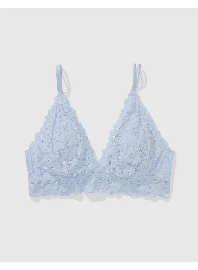 Aerie Show Off Rosey Lace Padded Plunge Bralette