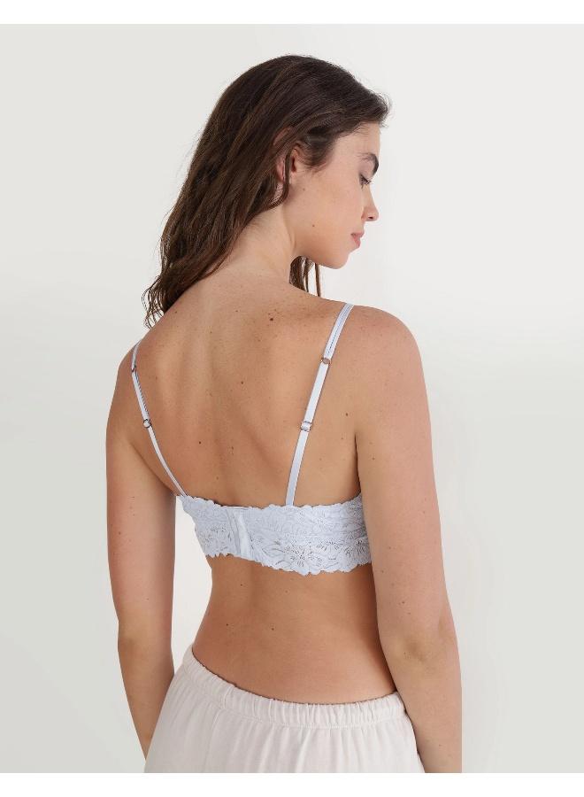 Aerie Show Off Rosey Lace Padded Plunge Bralette - Image 4