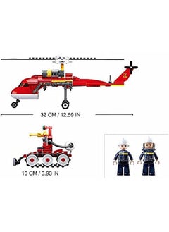 Sluban Fire Series Fire Helicopter Building Set 325 Pcs With 2 Minifigures Perfect As A Party Gift Holiday Reward For Kids For Ages 6 Plus Years Old  - Image 3