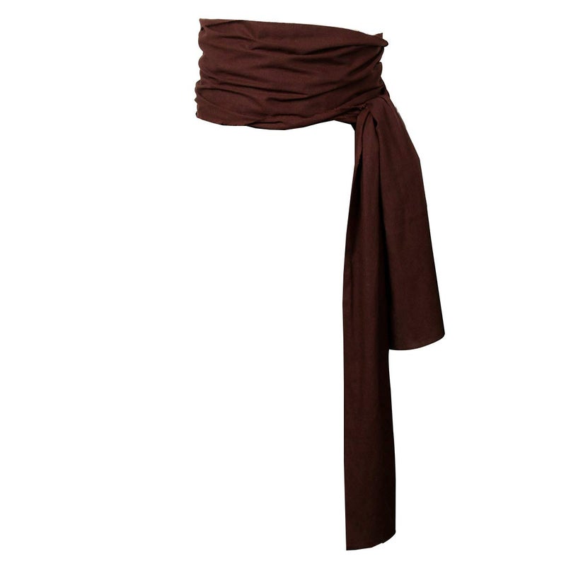 COSFLY Men Pirate Medieval Renaissance Large Sash Halloween Costume Waist Sash Belt Accessory (Brown) - Image 5