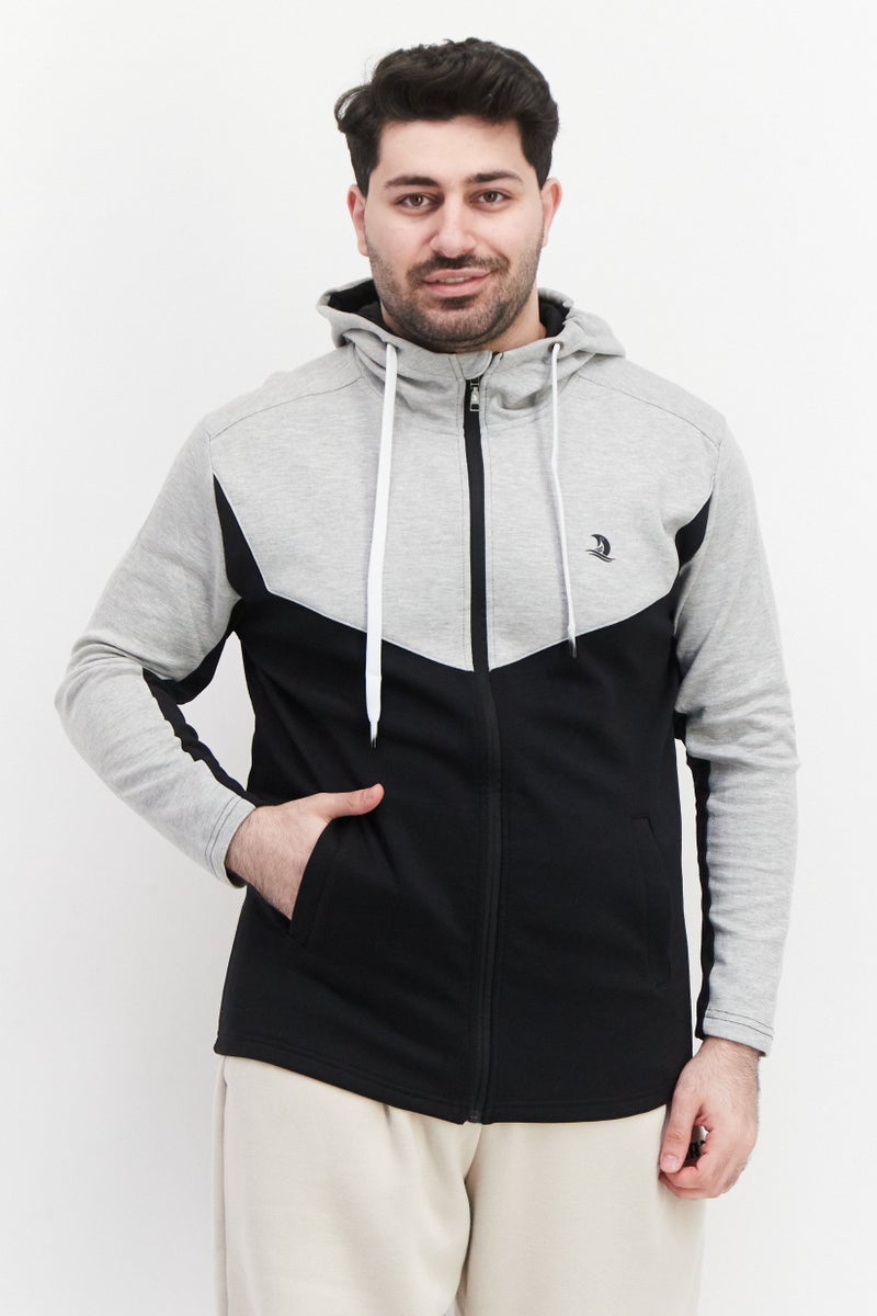 Nordland Men Sportswear Fit Long Sleeve Outdoor Hoodie, Light Grey - Image 1
