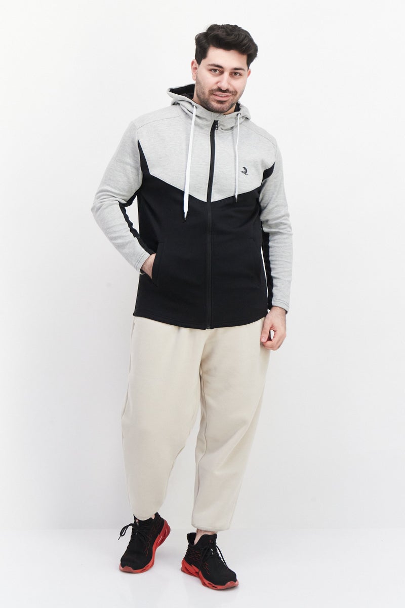 Nordland هودي رياضي للرجال بأكمام طويلة مناسب للأنشطة الخارجية، رمادي فاتح - Image 4