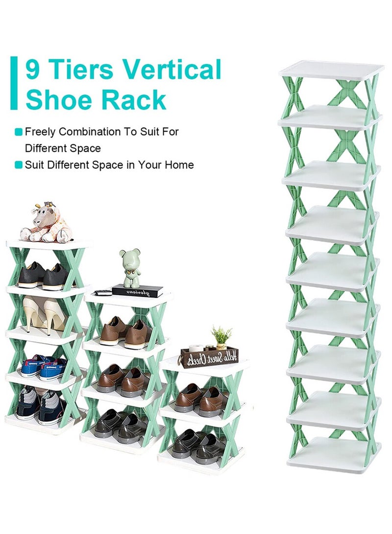 ARNOTEC رف أحذية عمودي 9 طبقات، منظم تخزين أحذية قابل للطي موفر للمساحة لمدخل المنزل، خزانة، غرفة نوم - خفيف الوزن، مستقر، صديق للبيئة، تصميم قابل للتكديس بحرية للمساحات الصغيرة - Image 2