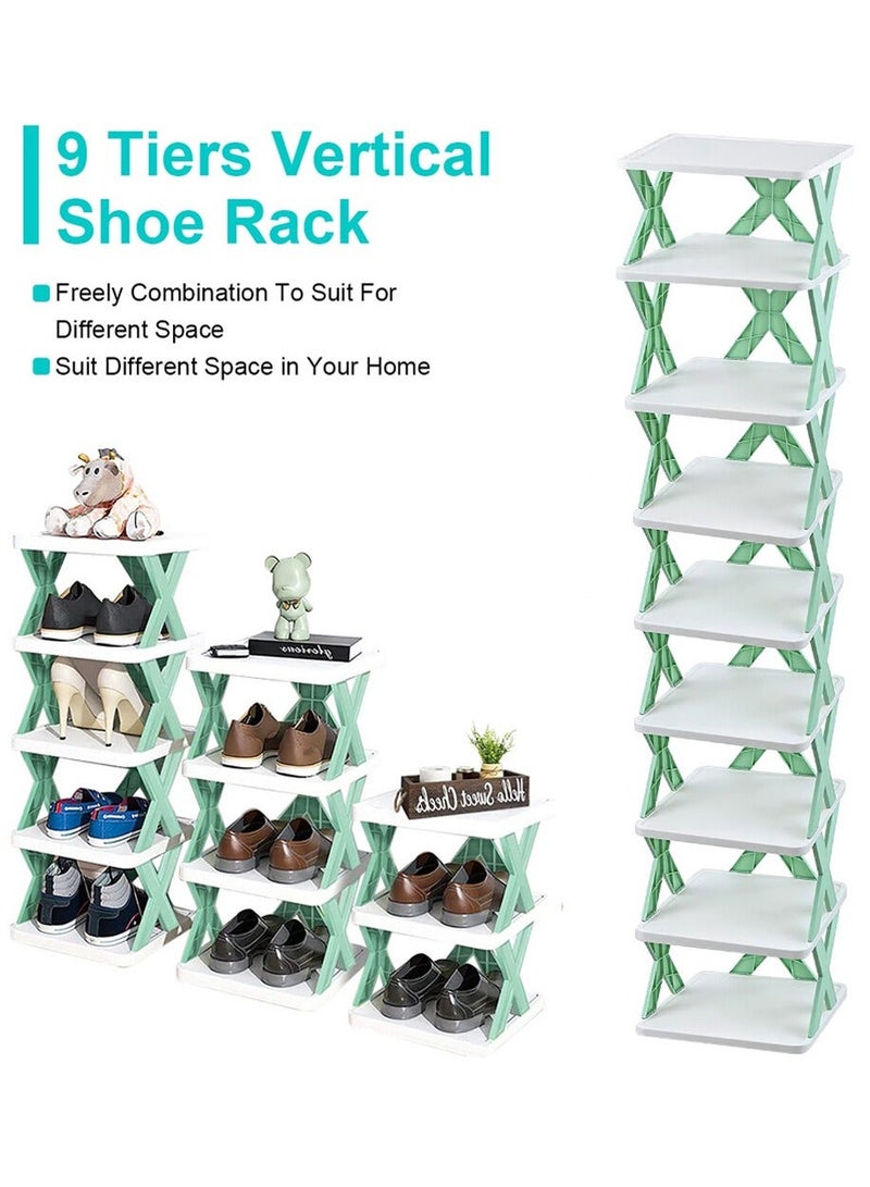 ARNOTEC 9-Tier Vertical Shoe Rack, Space-Saving Foldable Shoe Storage Organizer for Entryway, Closet, Bedroom – Lightweight, Stable, Eco-Friendly, Freely Stackable Design for Small Spaces - Image 3