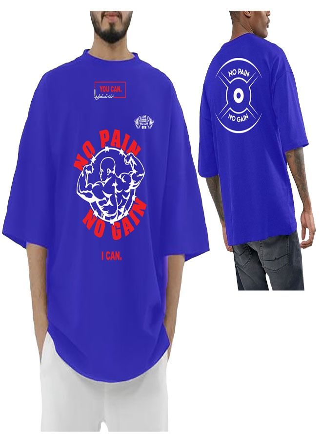 Genérico Men's Oversize T-shirt - No Pain No Gain Printed for exercise, gym and bodybuilding 4 - Image 1