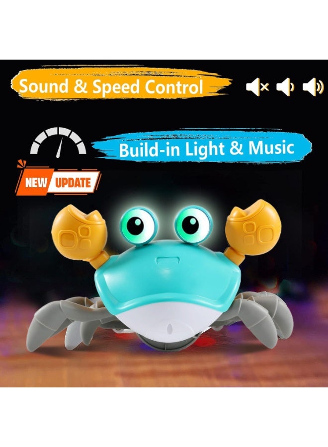 هالامودو ألعاب السرطان الكهربائية المنشطة بالجهاز الاستشعار للأطفال ، لعب السرطان الطفل الصغير القابلة لإعادة الشحن مع الموسيقى والإضاءة LED مع تجنب العقبات تلقائيًا ، السرطان الهروب الذكي ، تعلم الزحف المشي هدايا الطفل الصغير ، 23 * 14 سم - Image 4