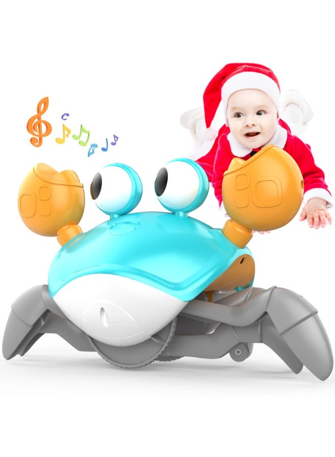 هالامودو ألعاب السرطان الكهربائية المنشطة بالجهاز الاستشعار للأطفال ، لعب السرطان الطفل الصغير القابلة لإعادة الشحن مع الموسيقى والإضاءة LED مع تجنب العقبات تلقائيًا ، السرطان الهروب الذكي ، تعلم الزحف المشي هدايا الطفل الصغير ، 23 * 14 سم - Image 5