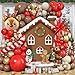 Froova Christmas Balloon Garland Arch Kit 128Pcs Reindeer Brown Red and Gold Balloon with Cane Star Foil Balloons for Christmas Winter Holiday Woodland Baby Shower Birthday Party Decorations - Image 2