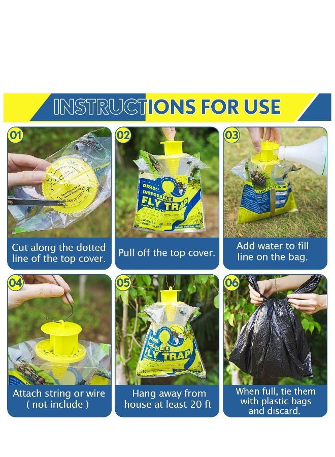 Generic 4 Pack Outdoor Hanging Fly Traps Disposable Fly Killer Trap Bag Catcher for Outside Farms Pastures Chicken Coops Stables Barns Horse Garbage Cans Garbage Ponds Yard Backyard Patio  - Image 2