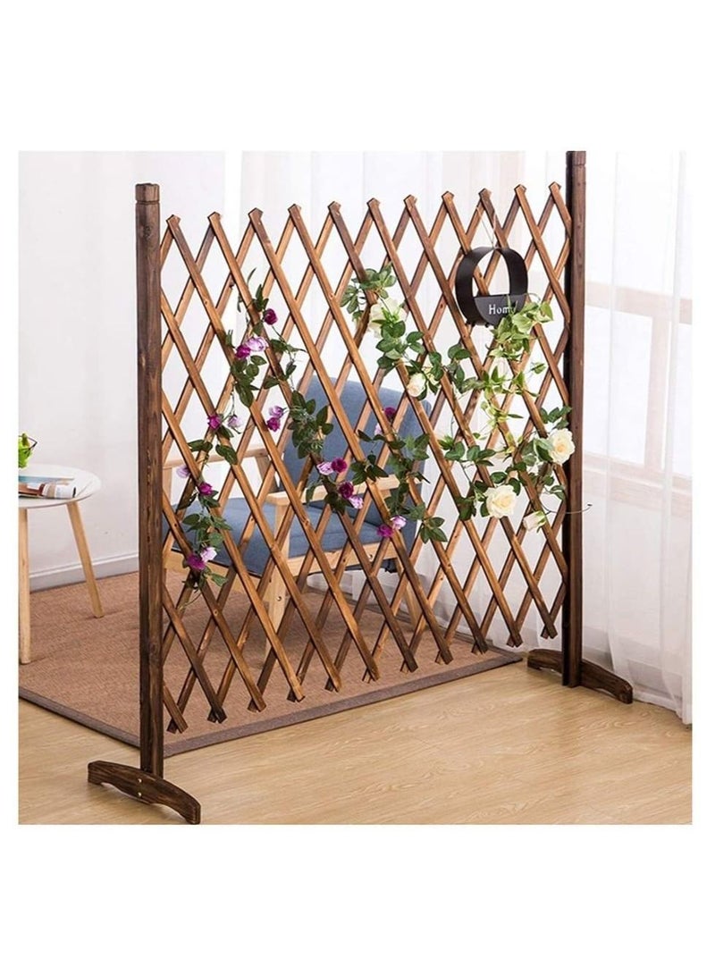 Generic Expanding Trellis Wooden Fence Privacy Screen Freestanding Fence Dog Safety Panels Durable Lightweight Extra Wide Wooden Expandable Folding Garden Fence(120cm)  - Image 1