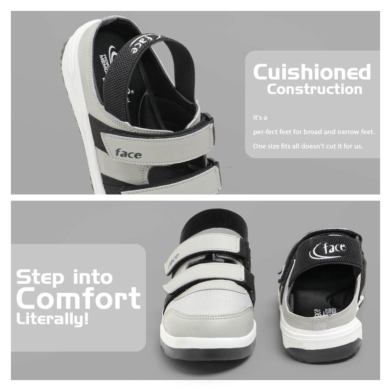 Face أحذية كلوغ صيفية رمادية فاتحة للأولاد - Image 3