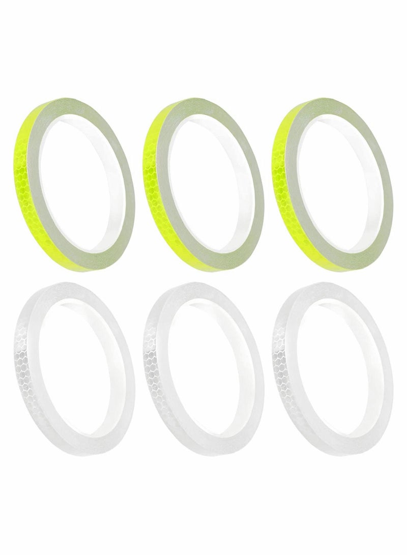 Y&D Reflective Tapes 6 Rolls Safety Warning Stickers Waterproof Outdoor Bicycle Rim Reflector Tape Thin Sticker for Bikes Helmets Bicycles Motorcycle Decoration - Image 1