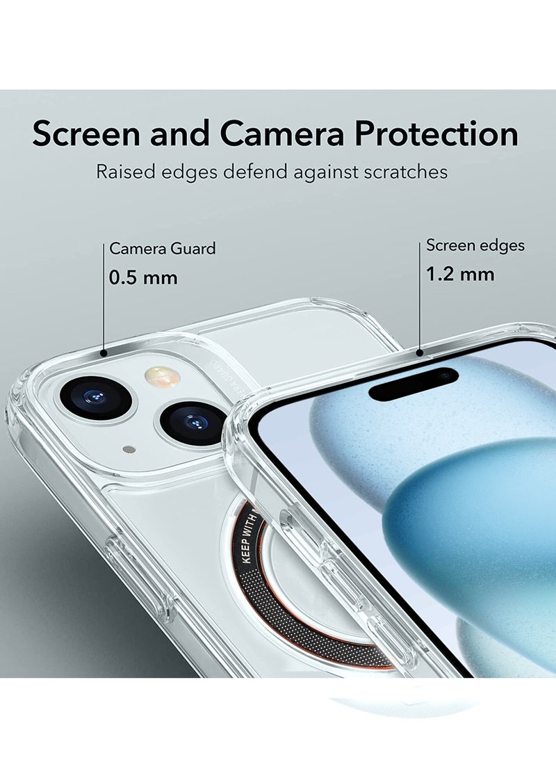 Wtech - Magsafe and Finger Grip Slim Thin TPU Case Cover For Apple iPhone 15 Plus 2023 Clear - Image 1