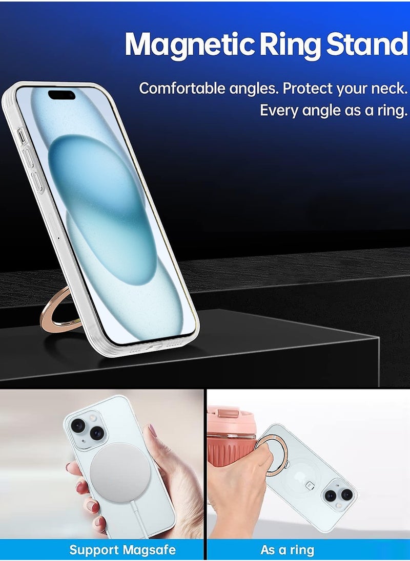 Wtech - Magsafe and Finger Grip Slim Thin TPU Case Cover For Apple iPhone 15 Plus 2023 Clear - Image 1