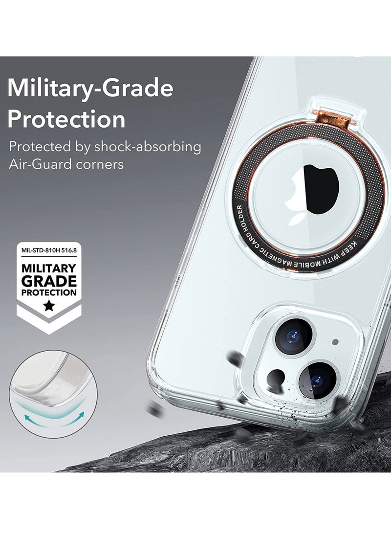 Wtech - Magsafe and Finger Grip Slim Thin TPU Case Cover For Apple iPhone 15 Plus 2023 Clear - Image 1