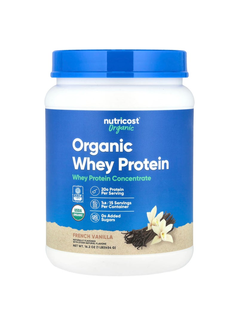 Organic Whey Protein, French Vanilla, 1 lb (454 g)
