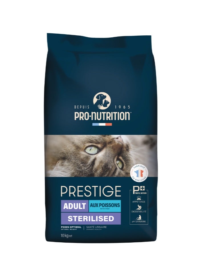 Pro nutrition Prestige Cat Adult Sterilised Fish 10Kg - Image 1
