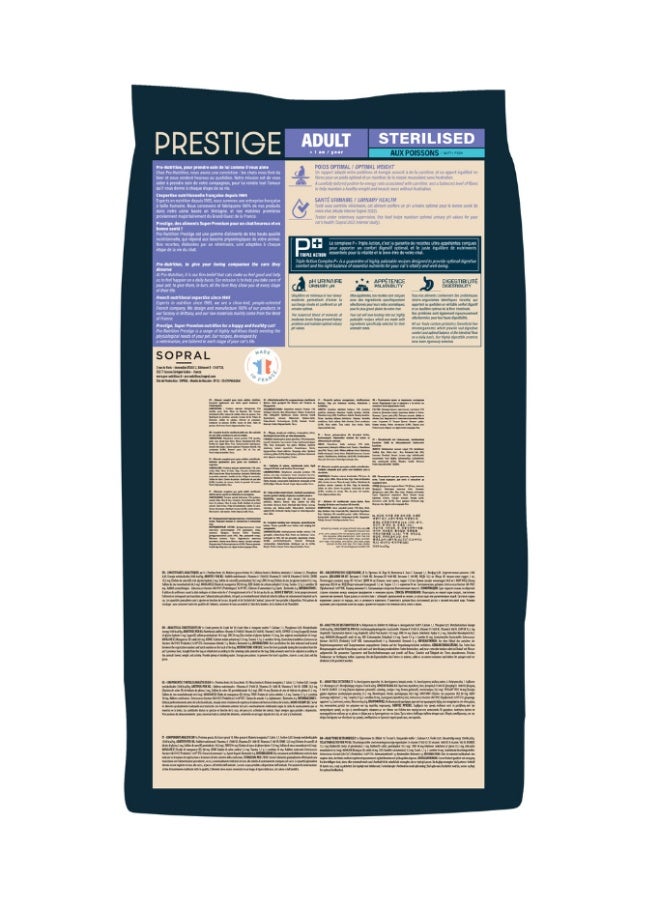 Pro nutrition Prestige Cat Adult Sterilised Fish 10Kg - Image 2