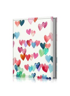 Fintie FINTIE Photo Album 4x6 Photos - 52 Photos Small Mini Capacity Premium Vegan Leather Cover Photo Album, Portable Wallet Photo Album for Family Wedding Boys Girls, Raining Hearts  - Image 1