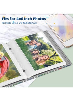 Fintie FINTIE Photo Album 4x6 Photos - 52 Photos Small Mini Capacity Premium Vegan Leather Cover Photo Album, Portable Wallet Photo Album for Family Wedding Boys Girls, Raining Hearts  - Image 2
