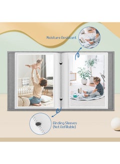 Fintie FINTIE Photo Album 4x6 Photos - 52 Photos Small Mini Capacity Premium Vegan Leather Cover Photo Album, Portable Wallet Photo Album for Family Wedding Boys Girls, Raining Hearts  - Image 3