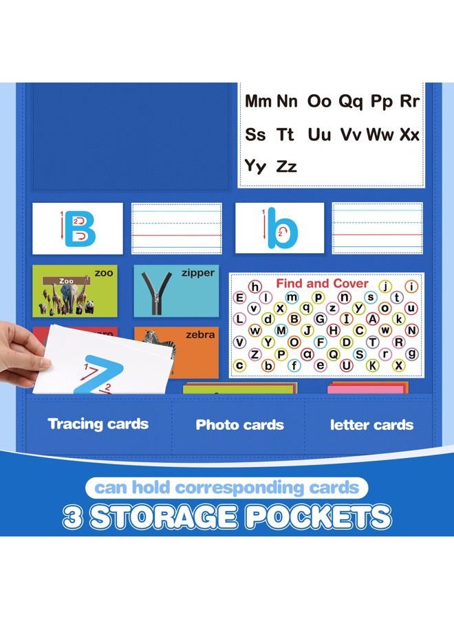 Joyreal Alphabet Learning Pocket Chart, Alphabet Wall Chart for Toddlers 1-3, Handwriting Practice Letter Tracing Circle Time Learning Center for Classroom, Preschool Classroom Must Haves XL35x 27" - Image 5